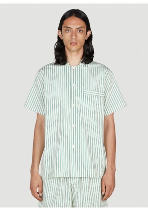 Tekla Clover Stripe Short Sleeve Pyjama Shirt -  Shirts Green S