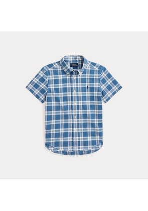 Plaid Cotton Short-Sleeve Shirt