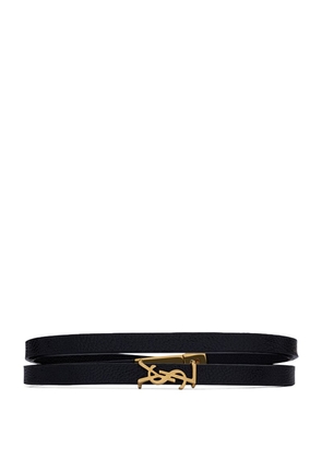 Saint Laurent Leather Opyum Double Wrap Bracelet