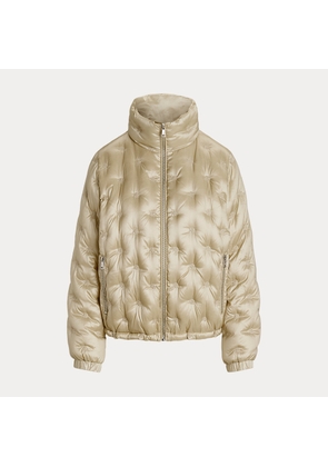 Logo Quilted Funnelneck Down Coat