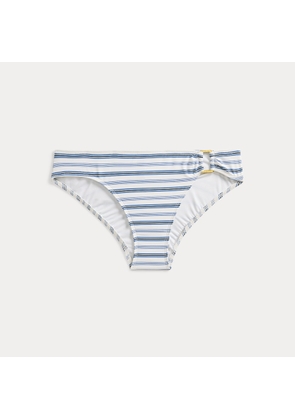 Striped Ring-Front Bikini Bottom