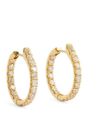 Melissa Kaye Yellow Gold And Diamond Honey Hoop Earrings