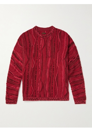 KAPITAL - Jacquard-Knit Cotton-Blend Sweater - Men - Red - 1