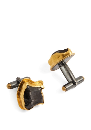 Brooski Gold And Meteorite Cufflinks