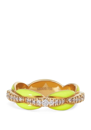Melissa Kaye Yellow Gold, Diamond And Enamel Ada Ring
