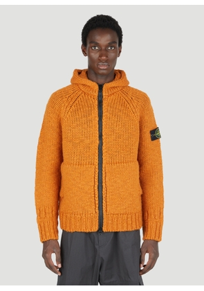 Stone Island Wool Knit Zip Up Sweater - Man Knitwear Orange Xl