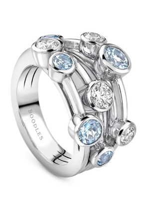 Boodles Platinum, Diamond And Aquamarine Raindance Cluster Ring
