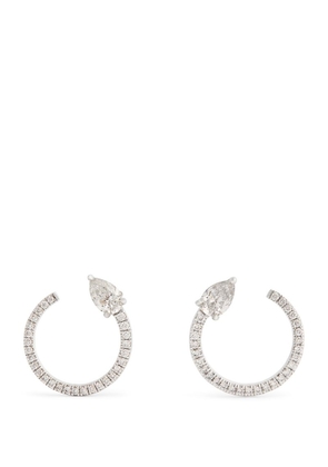 Engelbert White Gold And Diamond Moon Earrings