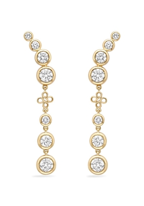 Boodles Yellow Gold And Diamond Long Beach Earrings