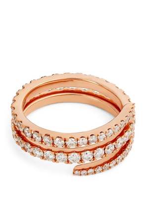 Anita Ko Rose Gold And Diamond Coil Ring (Size 6 1/2)