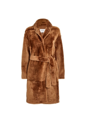 Yves Salomon Lamb Fur Wrap Coat