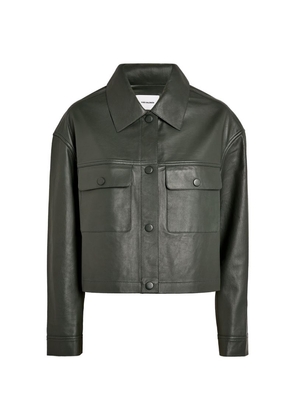 Yves Salomon Leather Shirt Jacket