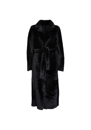 Yves Salomon Lamb Fur Wrap-Around Reversible Coat