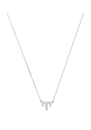 Engelbert White Gold And Diamond Star Sign Aries Necklace