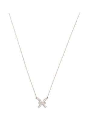 Engelbert White Gold And Diamond Star Sign Pisces Necklace