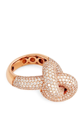 Engelbert Rose Gold And Diamond The Legacy Knot Ring (Size 54)