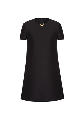 Valentino Garavani Virgin Wool-Silk Vlogo Mini Dress