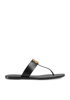 Gucci Leather Double G Sandals