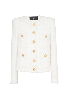 Balmain Tweed Button-Detail Jacket