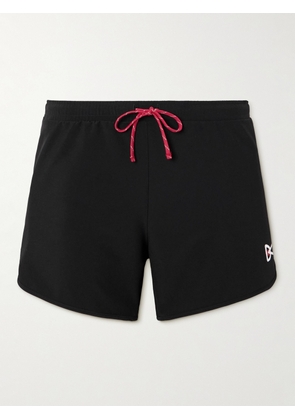 DISTRICT VISION - Spino Straight-Leg Logo-Print Stretch-Jersey Drawstring Shorts - Men - Black - S
