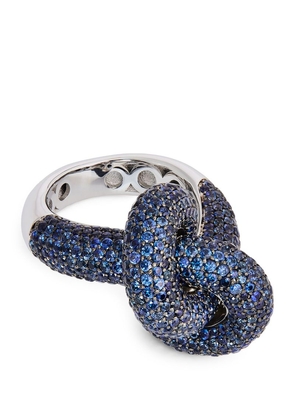 Engelbert White Gold And Sapphire The Legacy Knot Ring (Size 53)