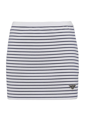 Prada Cotton Striped Mini Skirt