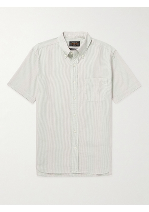 Beams Plus - Button-Down Collar Pinstriped Cotton-Voile Shirt - Men - Gray - S