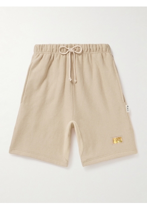 ABC. 123. - Straight-Leg Logo-Appliquéd Cotton-Jersey Drawstring Shorts - Men - Neutrals - XS
