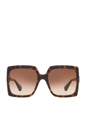 Gucci Tortoiseshell Print Square Sunglasses