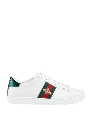 Gucci Leather Embroidered Ace Sneakers