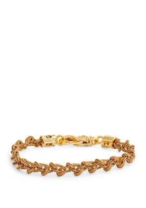 Emanuele Bicocchi Tiny Gold-Plated Braided Knot Bracelet