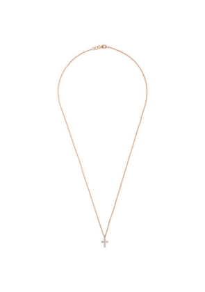 Anita Ko Rose Gold And Pavé Diamond Cross Necklace
