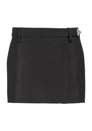 Prada Mohair-Wool Mini Skirt