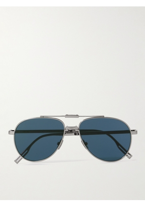 Dior Eyewear - Dior90 A1U Aviator-Style Silver-Tone Sunglasses - Men - Silver