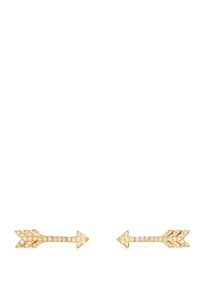 Jennifer Meyer Yellow Gold And Diamond Arrow Stud Earrings