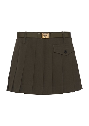 Prada Wool Gabardine Mini Skirt