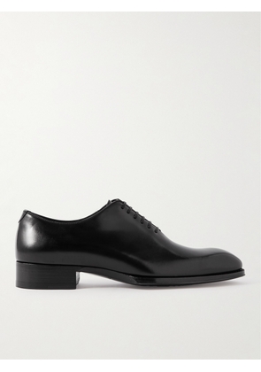 TOM FORD - Elkan Whole-Cut Glossed-Leather Oxford Shoes - Men - Black - UK 7