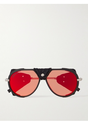Dior Eyewear - DiorSnow A1I Aviator-Style Acetate, Logo-Jacquard and Silver-Tone Sunglasses - Men - Black