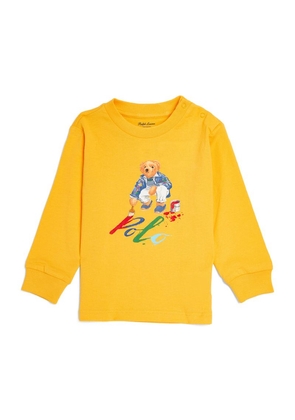 Ralph Lauren Kids Polo Bear Paint Sweatshirt (3-24 Months)