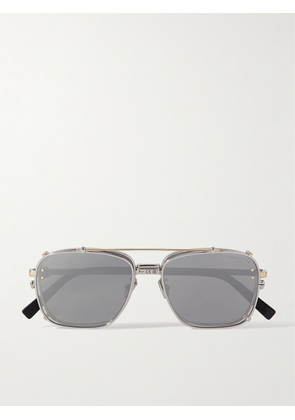 Dior Eyewear - CD Diamond S4U Aviator-Style Convertible Silver- and Gold-Tone Sunglasses - Men - Silver