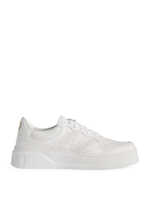 Gucci Leather Gg Embossed Sneakers
