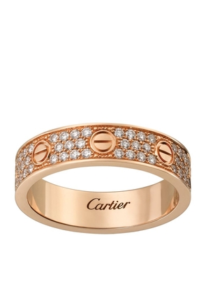 Cartier Rose Gold And Diamond-Paved Love Wedding Band