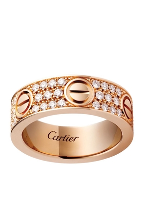 Cartier Rose Gold And Diamond-Paved Love Ring