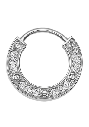 Cartier White Gold And Diamond Love Single Hoop Earring
