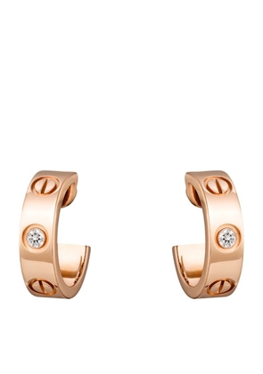 Cartier Rose Gold And Diamond Love Earrings