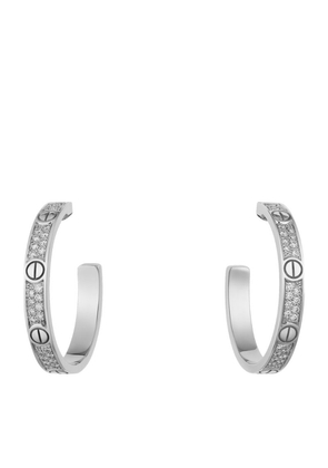 Cartier White Gold And Diamond Love Hoop Earrings