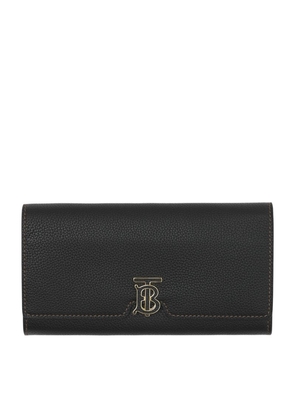 Burberry Leather Tb Monogram Continental Wallet