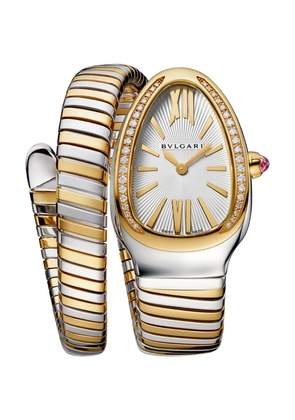 Bvlgari Stainless Steel And Yellow Gold Serpenti Tubogas Watch 35Mm