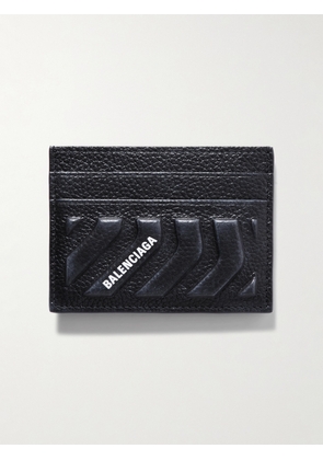 Balenciaga - Logo-Print Embossed Full-Grain Leather Cardholder - Men - Black