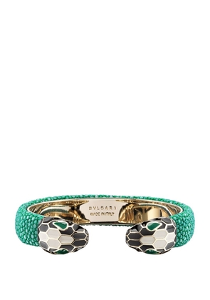 Bvlgari Leather Serpenti Forever Bangle (Medium)